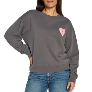 Women's Wildfox Graphic Crewneck Sweater Gray Pinstripe Size M NWT